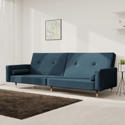 Slaapbank 2-zits fluweel blauw