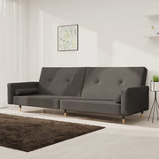 Slaapbank 2-zits fluweel donkergrijs 220x84.5x69 cm