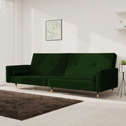 Slaapbank 2-zits fluweel donkergroen 220x84.5x69 cm