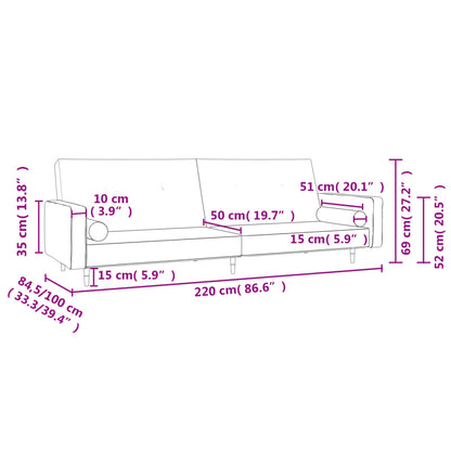 Slaapbank 2-Zits Met 2 Kussens Fluweel Zwart