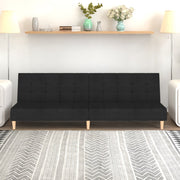 Slaapbank 2-zits stof zwart 200x100 cm