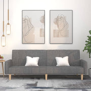 Sofa bed 2-seater fabric light grey