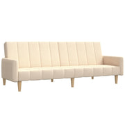 Sofa bed 2-seater fabric cream-coloured