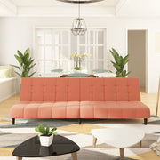 Slaapbank 2-zits fluweel roze 200x84,5x69 cm