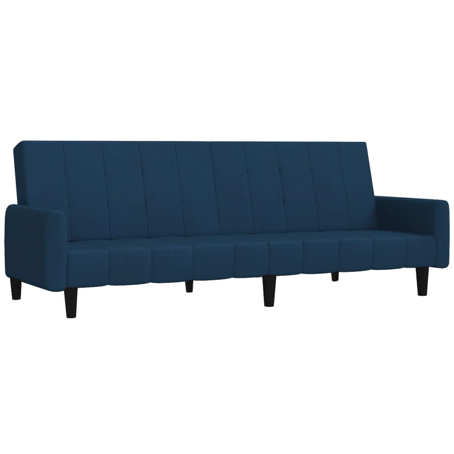 Slaapbank 2-Zits Fluweel Blauw Met armleuning