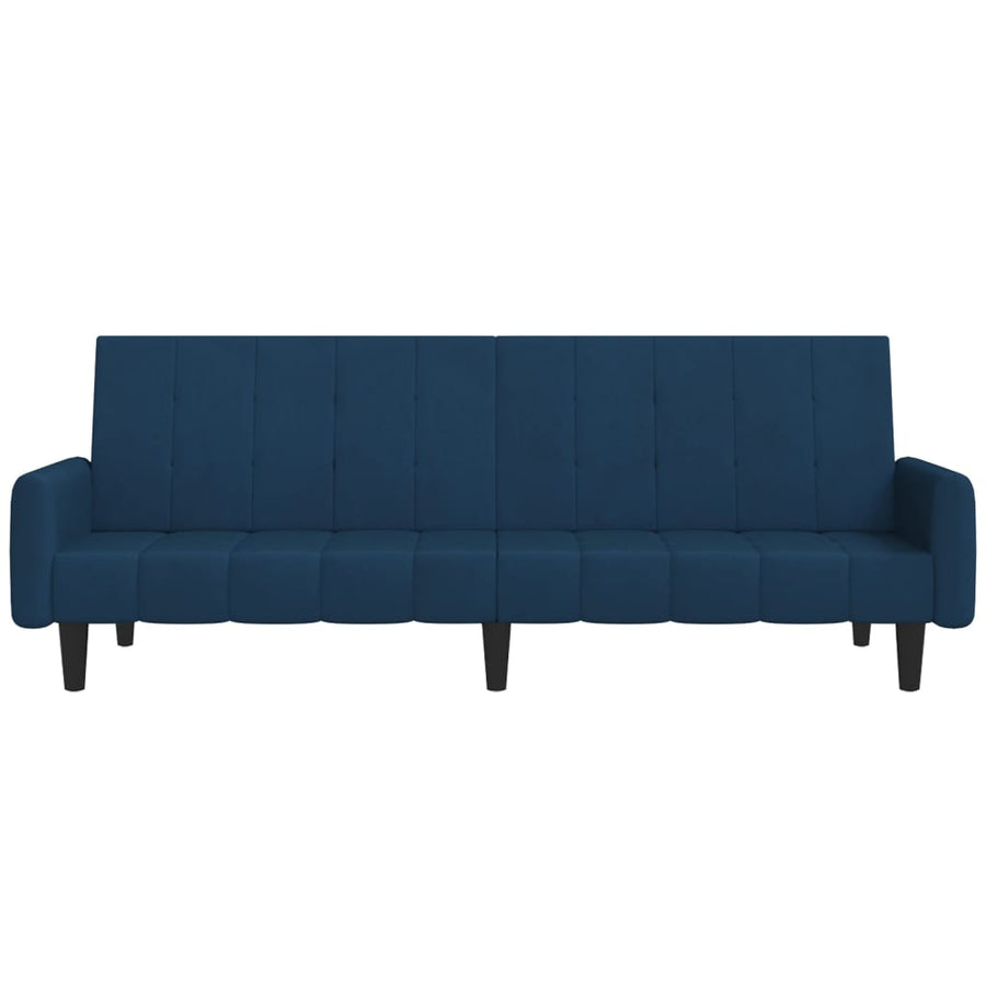 Slaapbank 2-Zits Fluweel Blauw Met armleuning