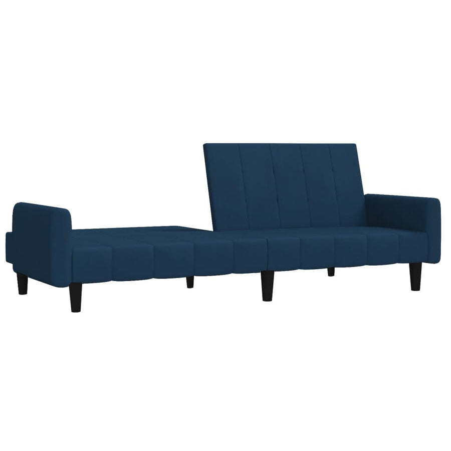 Slaapbank 2-Zits Fluweel Blauw Met armleuning