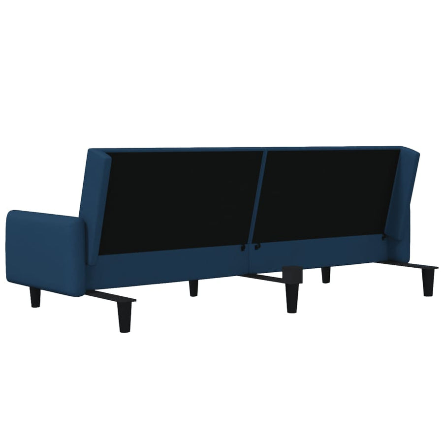 Slaapbank 2-Zits Fluweel Blauw Met armleuning