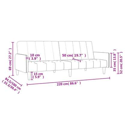 Slaapbank 2-Zits Fluweel Blauw Met armleuning