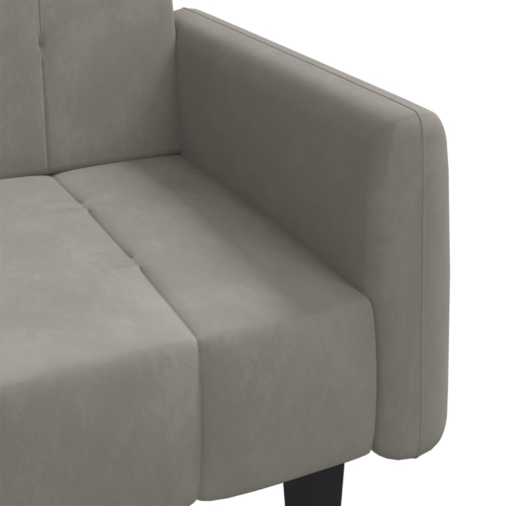 Slaapbank 2-zits fluweel lichtgrijs Lichtgrijs