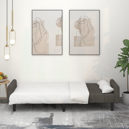 Slaapbank 2-Zits Fluweel Donkergrijs Met armleuning