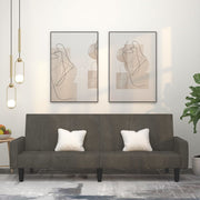 Slaapbank 2-zits fluweel donkergrijs 220x84.5x69 cm