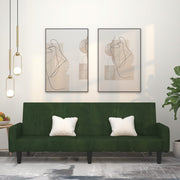 Slaapbank 2-zits fluweel donkergroen 220x84,5x69 cm