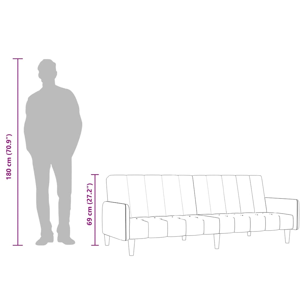 Slaapbank 2-Zits Fluweel Lichtgroen