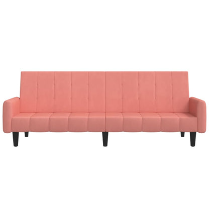 Slaapbank 2-Zits Fluweel Roze Met armleuning