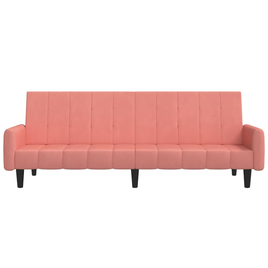 Slaapbank 2-Zits Fluweel Roze Met armleuning