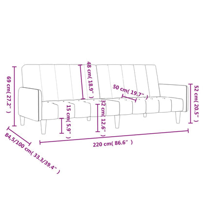 Slaapbank 2-Zits Fluweel Zwart
