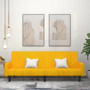 Slaapbank 2-zits fluweel geel 220x84x69 cm
