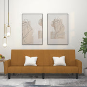 Slaapbank 2-zits fluweel bruin 220x84.5x69 cm