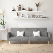 Slaapbank 2-zits lichtgrijs stof 220x84,5x69 cm