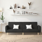 Slaapbank 2-zits stof zwart 220x84.5x69 cm