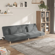 2-seater sofa bed with 2 cushions, dark grey fabric