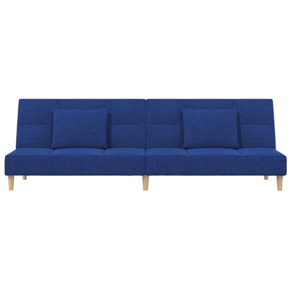 Slaapbank 2-Zits Met 2 Kussens Stof Blauw