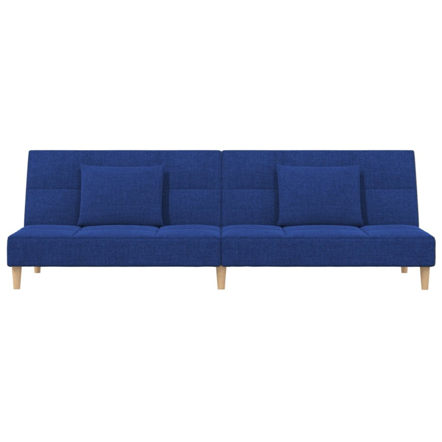 Slaapbank 2-Zits Met 2 Kussens Stof Blauw