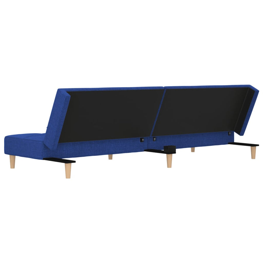 Slaapbank 2-Zits Met 2 Kussens Stof Blauw