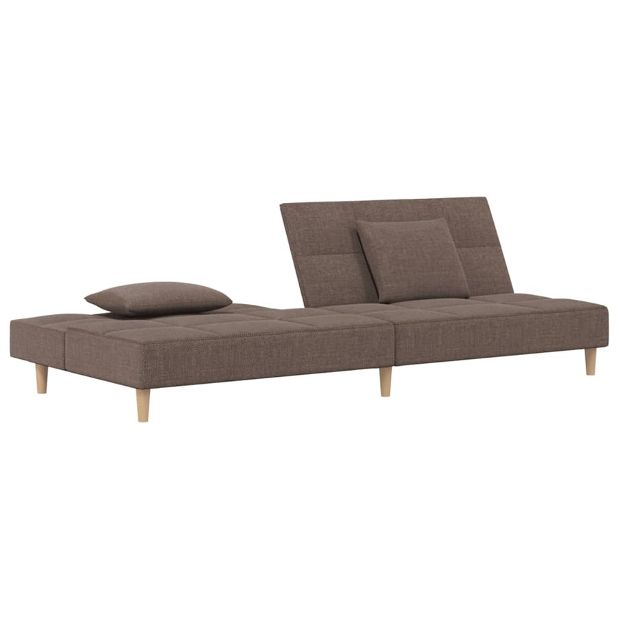 Slaapbank 2-Zits Met 2 Kussens Stof Taupe