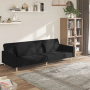 Slaapbank 2-zits stof zwart 220x84.5x69 cm
