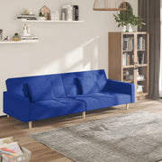 Slaapbank 2-zits stof blauw 220x84,5x69 cm