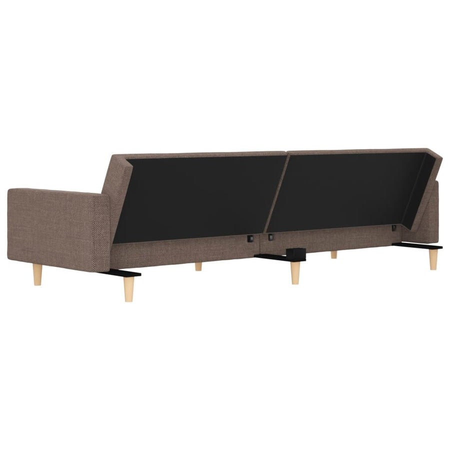 Slaapbank 2-zits met 2 kussens stof taupe Taupe