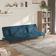 Slaapbank 2-zits fluweel blauw 200x84,5x69 cm