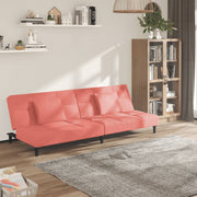 Slaapbank 2-zits fluweel roze 200x84x69 cm