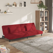 Slaapbank 2-zits fluweel wijnrood 200x84,5x69 cm