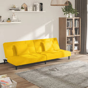 Slaapbank 2-zits fluweel geel 200x84.5x69 cm