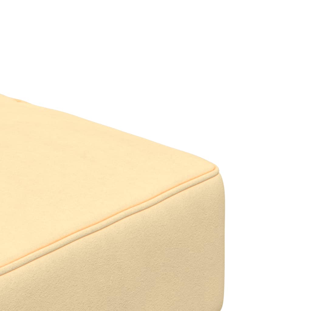 Slaapbank 2-Zits Met 2 Kussens Fluweel Kleurig Crème Zonder armleuning