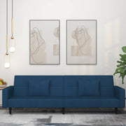 Slaapbank 2-zits fluweel blauw 220x84,5x69 cm