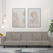 Slaapbank 2-zits fluweel lichtgrijs 220x84x69 cm