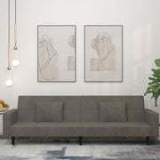Slaapbank 2-zits fluweel donkergrijs 220x84.5x69 cm