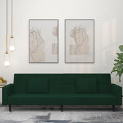 Slaapbank 2-zits fluweel donkergroen 220x84.5x69 cm