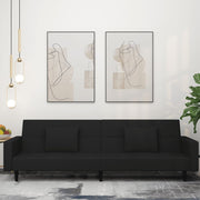 Slaapbank 2-zits fluweel zwart 220x84x69 cm