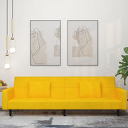 Slaapbank 2-zits fluweel geel 220x84,5x69 cm