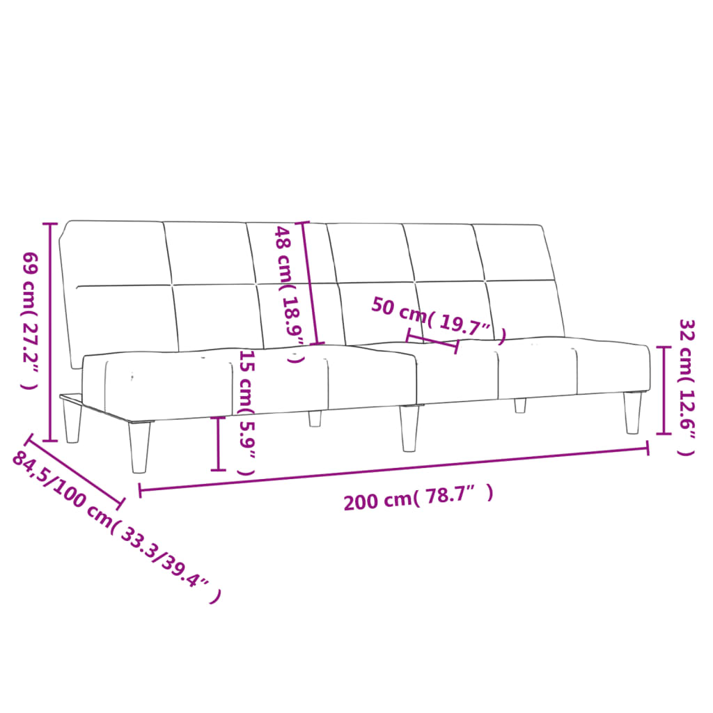 Slaapbank 2-Zits Stof