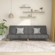 Sofa bed 2-seater fabric light grey