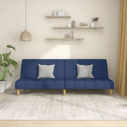 2-seater sofa bed fabric blue