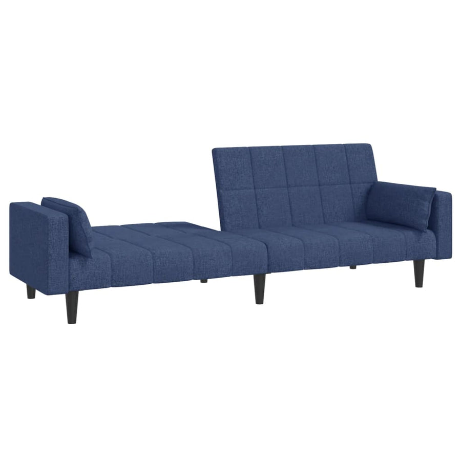 Slaapbank 2-Zits Met 2 Kussens Stof Blauw