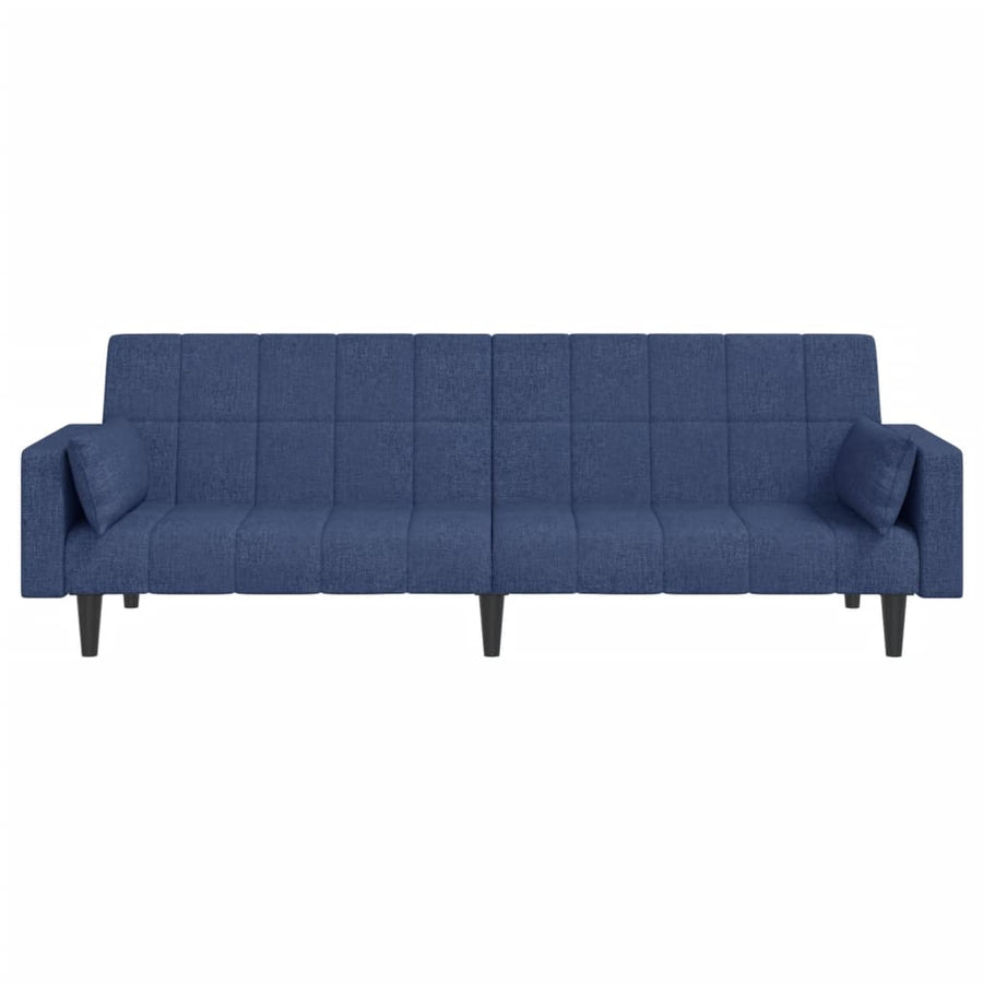 Slaapbank 2-Zits Met 2 Kussens Stof Blauw