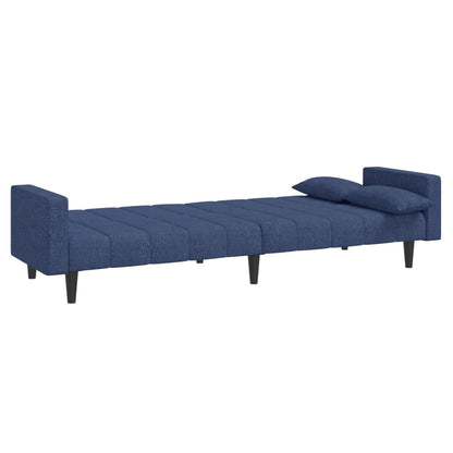 Slaapbank 2-Zits Met 2 Kussens Stof Blauw